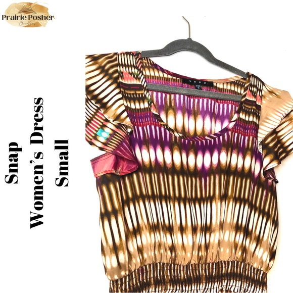 Snap, Dress, Women’s Small, Purple/Brown, EUC, PrairieposherCA - Picture 3 of 3